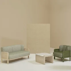 Raquette 181 Green Sofa by Cristina Celestino