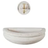 Rasna beige travertine stone outdoor basin