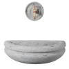 Rasna gray peperino stone outdoor basin