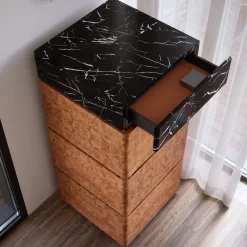 RC Wood Burl Bar Cabinet