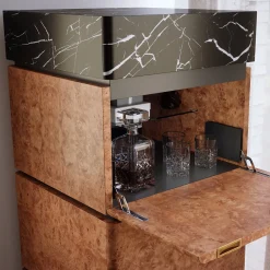 RC Wood Burl Bar Cabinet