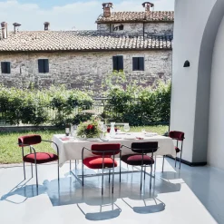 Rebecca Bio Red Couture Velvet Dining Chair