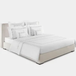 Recoleta Embroidered Duvet White Cover Set in Cotton Sateen