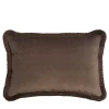 Rectangle Brown Happy Pillow With Fringes