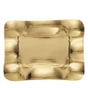 Rectangular Gold Hammered Brass Centerpiece