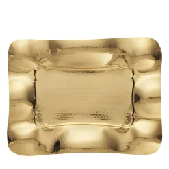 Rectangular Gold Hammered Brass Centerpiece