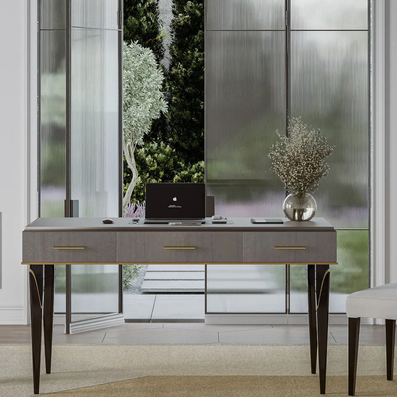 Rectangular Gray Writing Desk from Studio Privè Collection