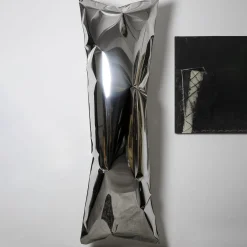 Rectangular Silvery Pillow Wall Sculpture