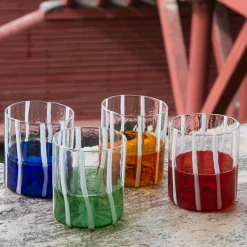 Red & Transparent Mezzo & Mezzo Glass