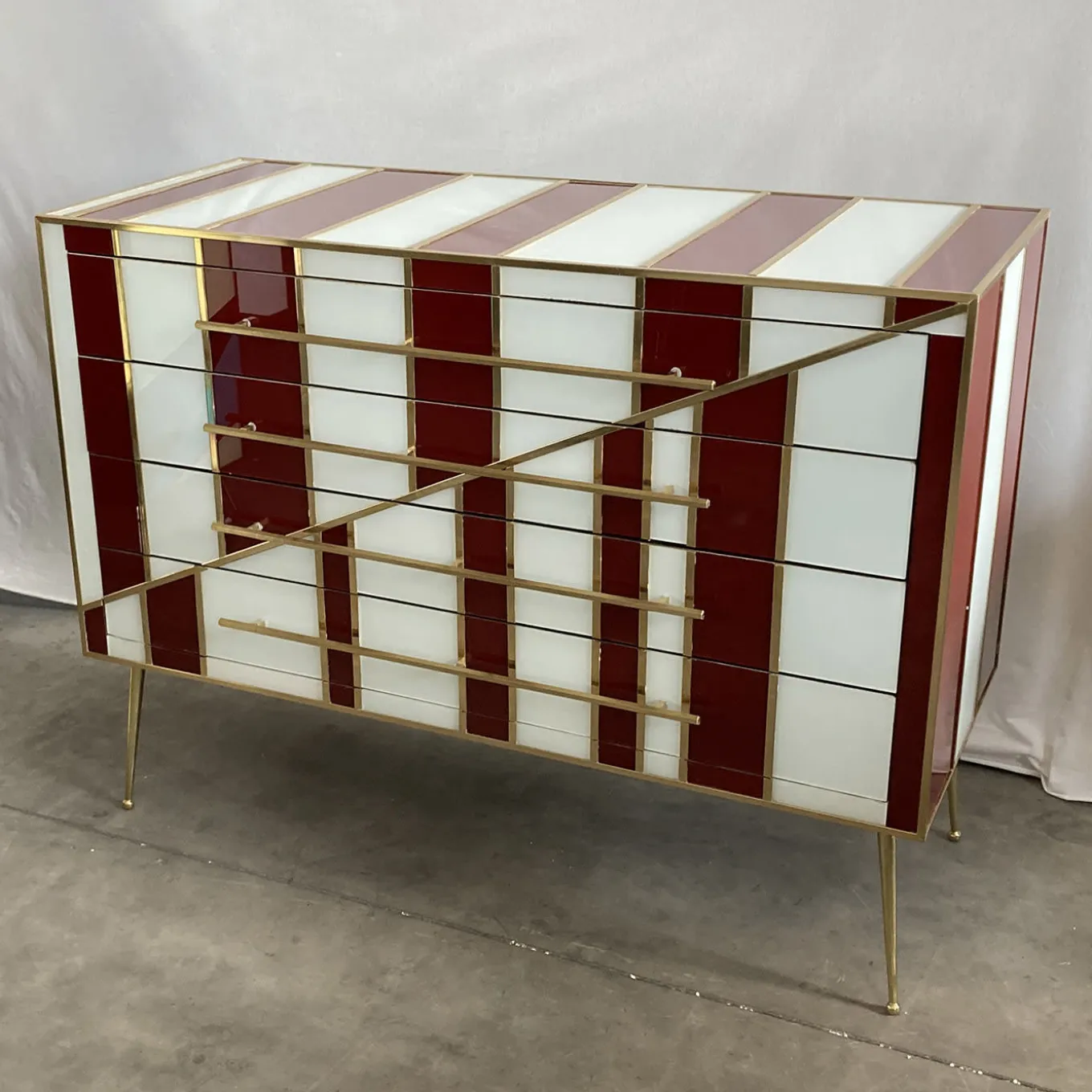 Red and White Dresser