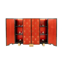 Red Bolivar Wood Bar Cabinet