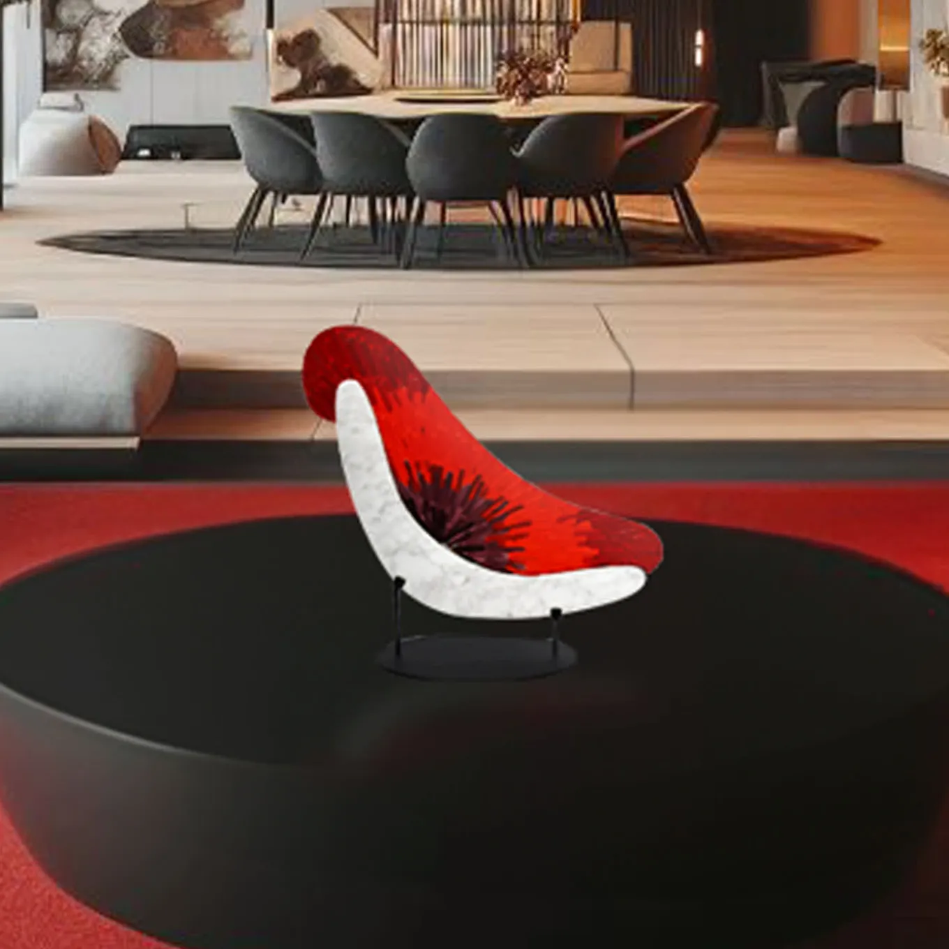 Red Boomerang Sculpture