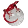 Red Glass Gecko On Sphere