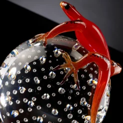 Red Glass Gecko On Sphere