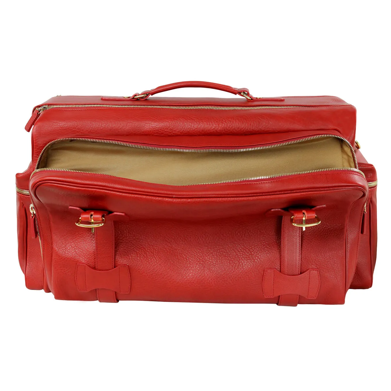 Red Leather Weekender Jones