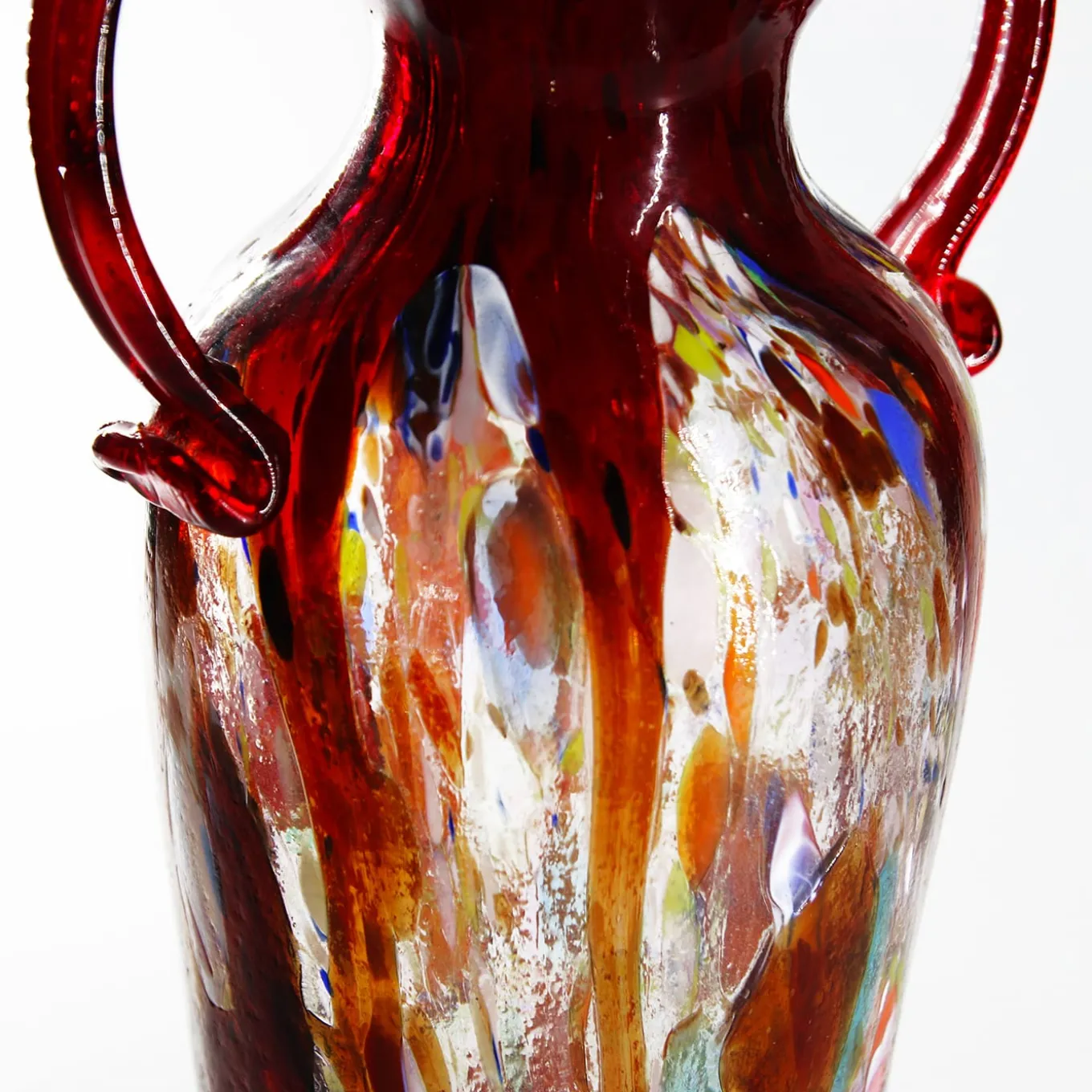 Red Murano Glass Amphora Vase