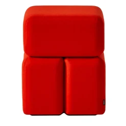 Red Soft corner ottoman by Linde Freya Tangelder