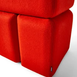 Red Soft corner ottoman by Linde Freya Tangelder