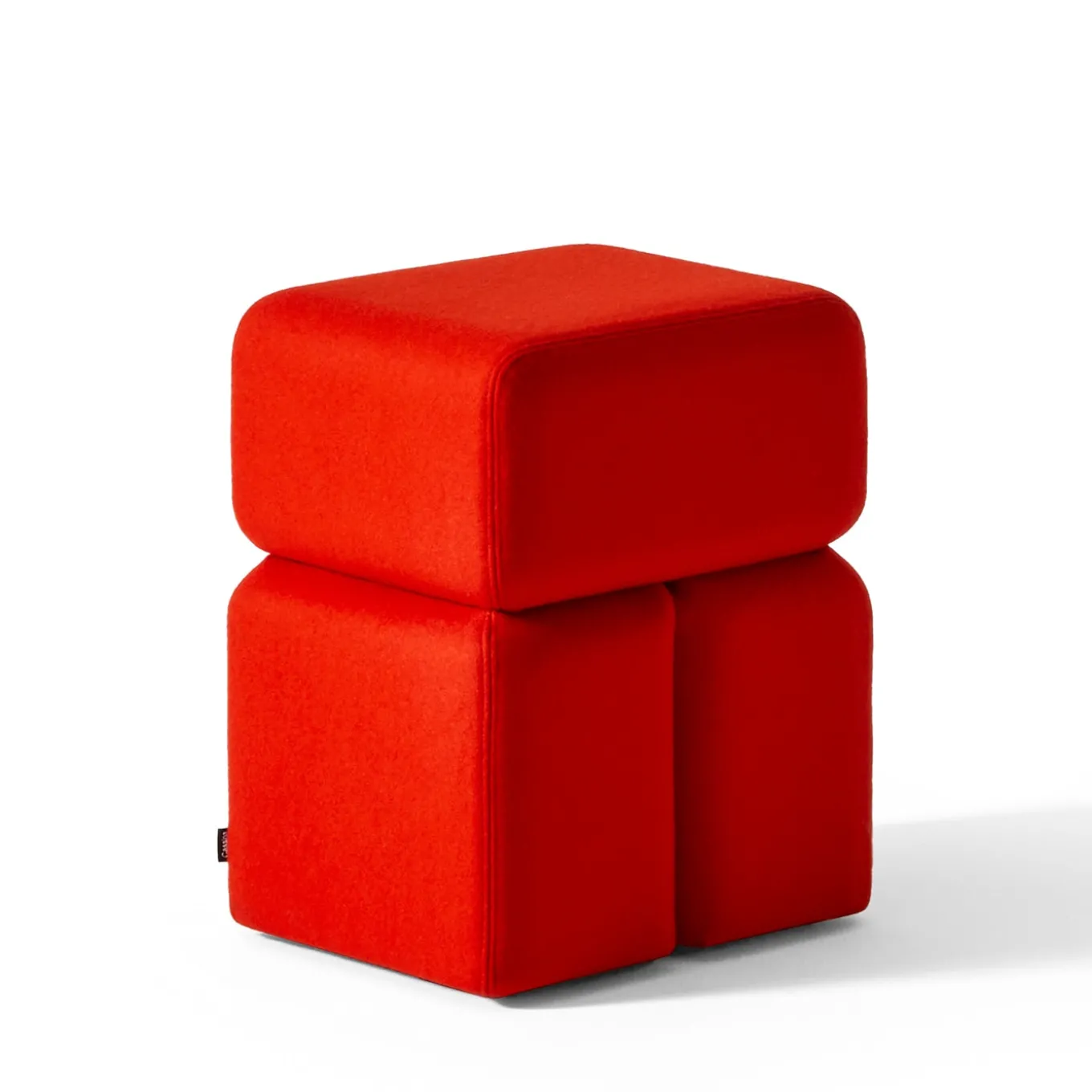 Red Soft corner ottoman by Linde Freya Tangelder