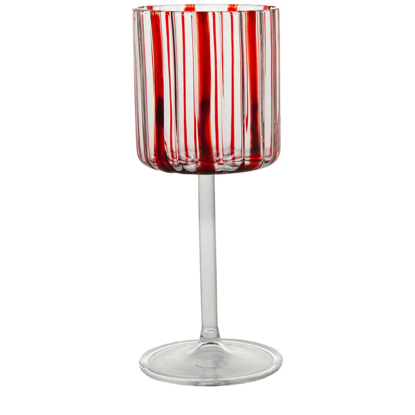 Red Stripes Wine Goblet