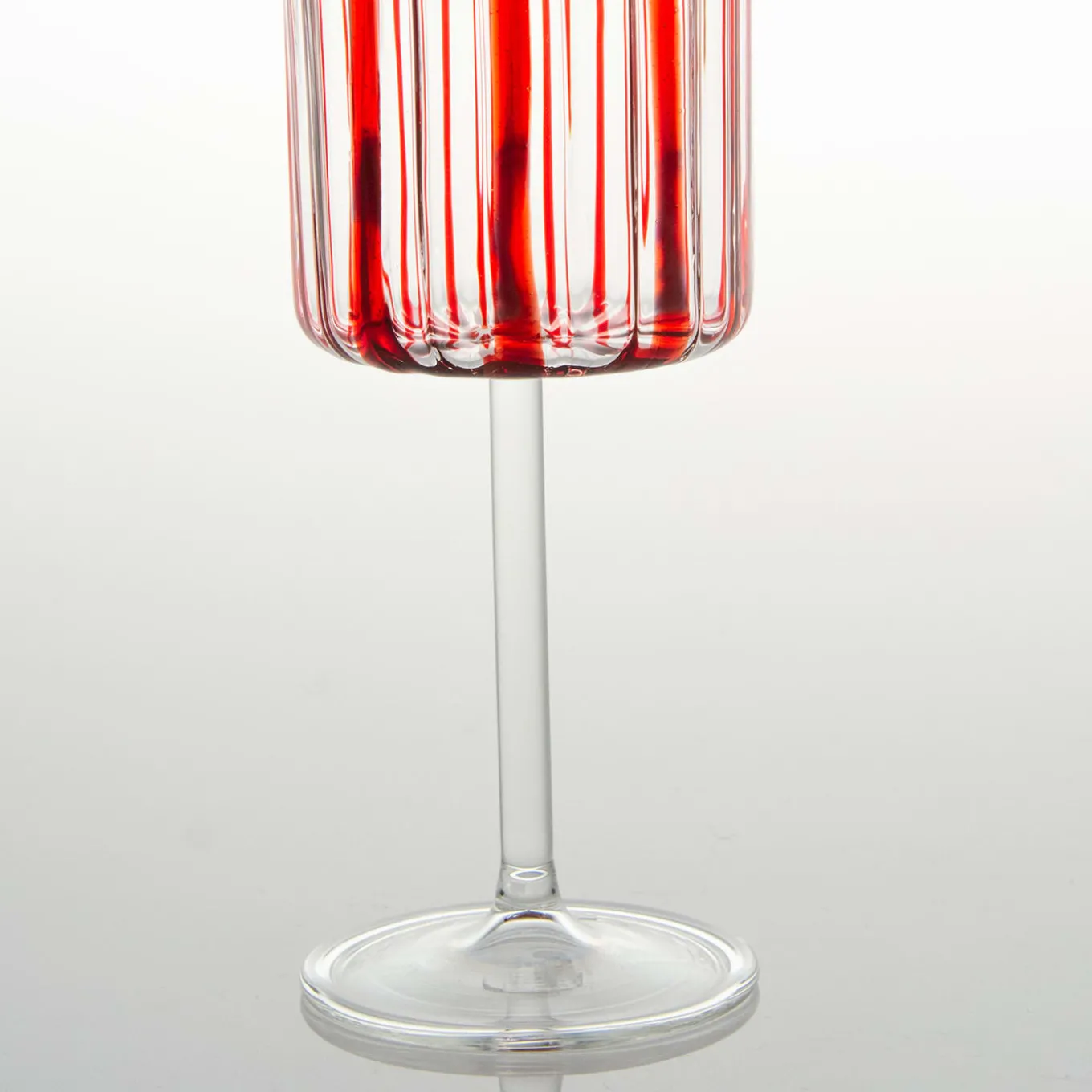 Red Stripes Wine Goblet