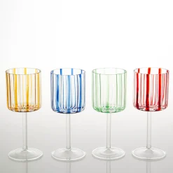 Red Stripes Wine Goblet