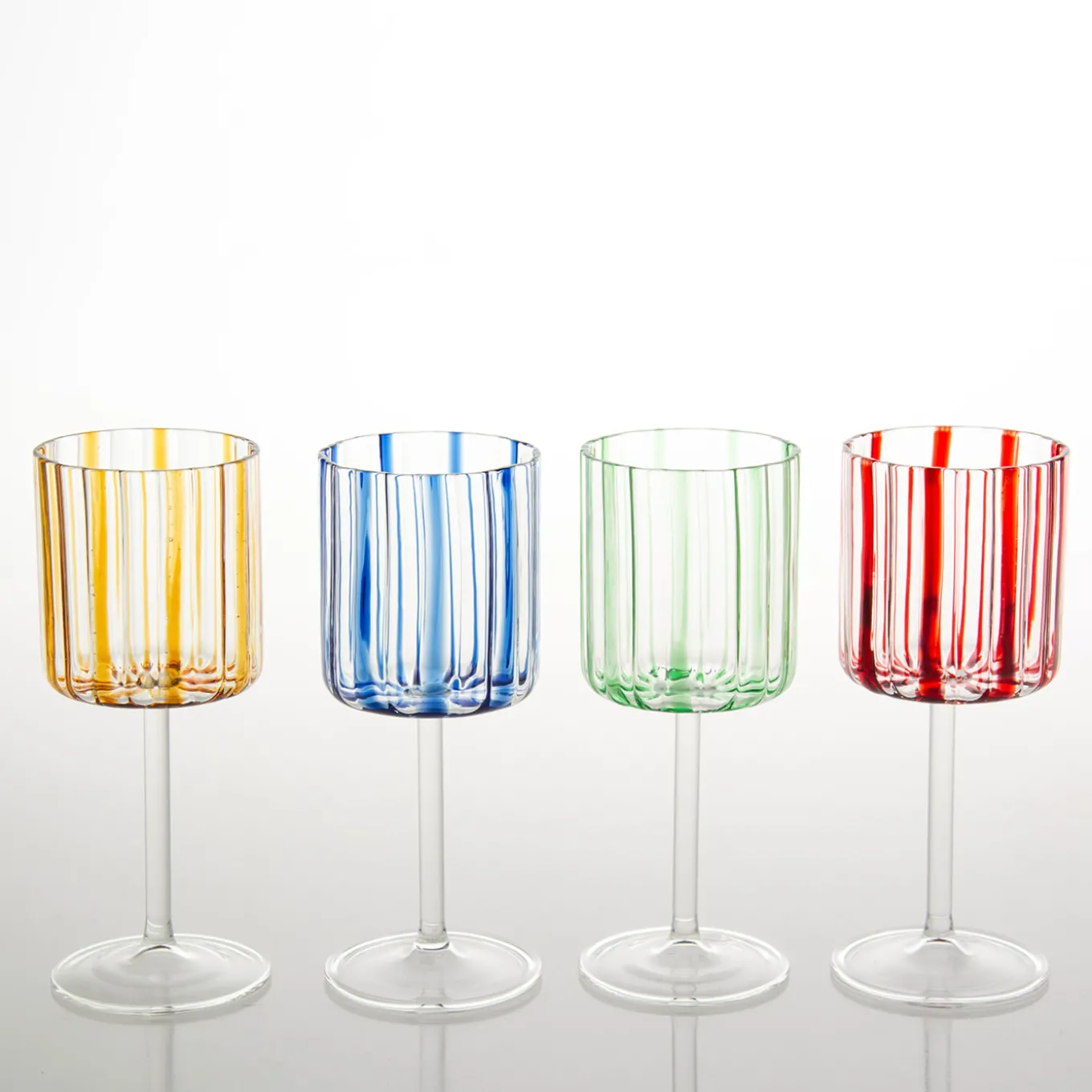 Red Stripes Wine Goblet