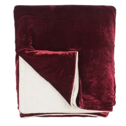 Red Velvet & Linen Blanket