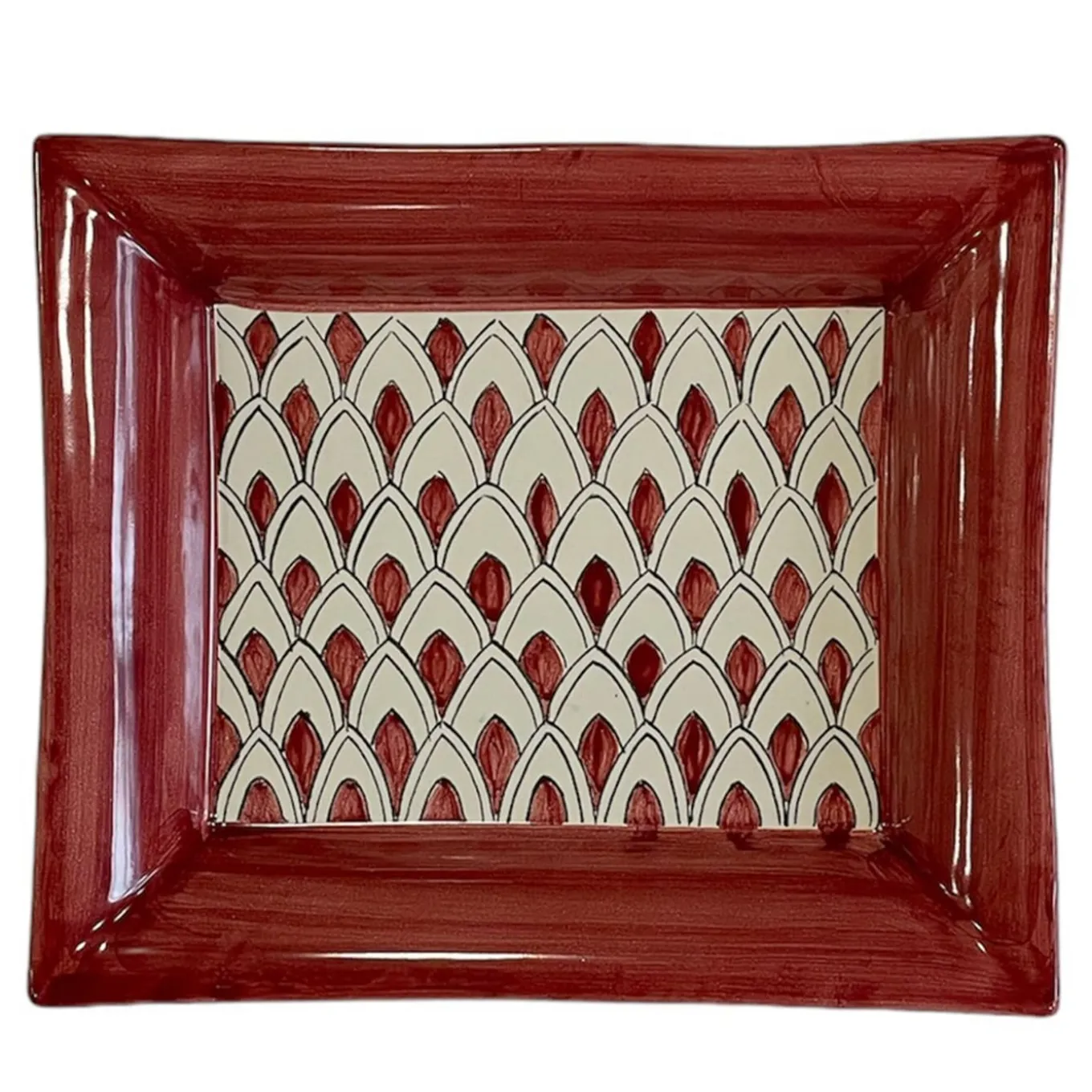 Red with Oval Pattern Vide Poche