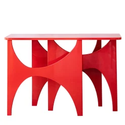 Red-Lacquered MDF Console tribute to Paolo Scheggi
