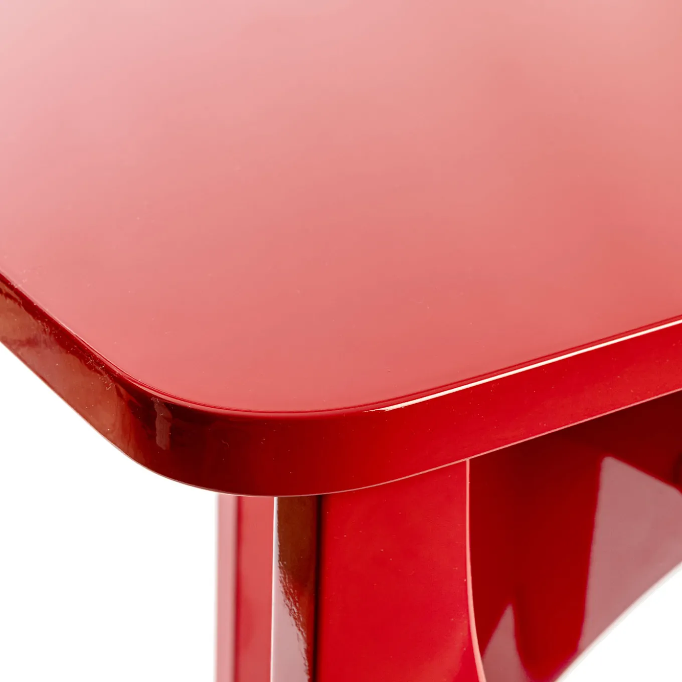 Red-Lacquered MDF Console tribute to Paolo Scheggi