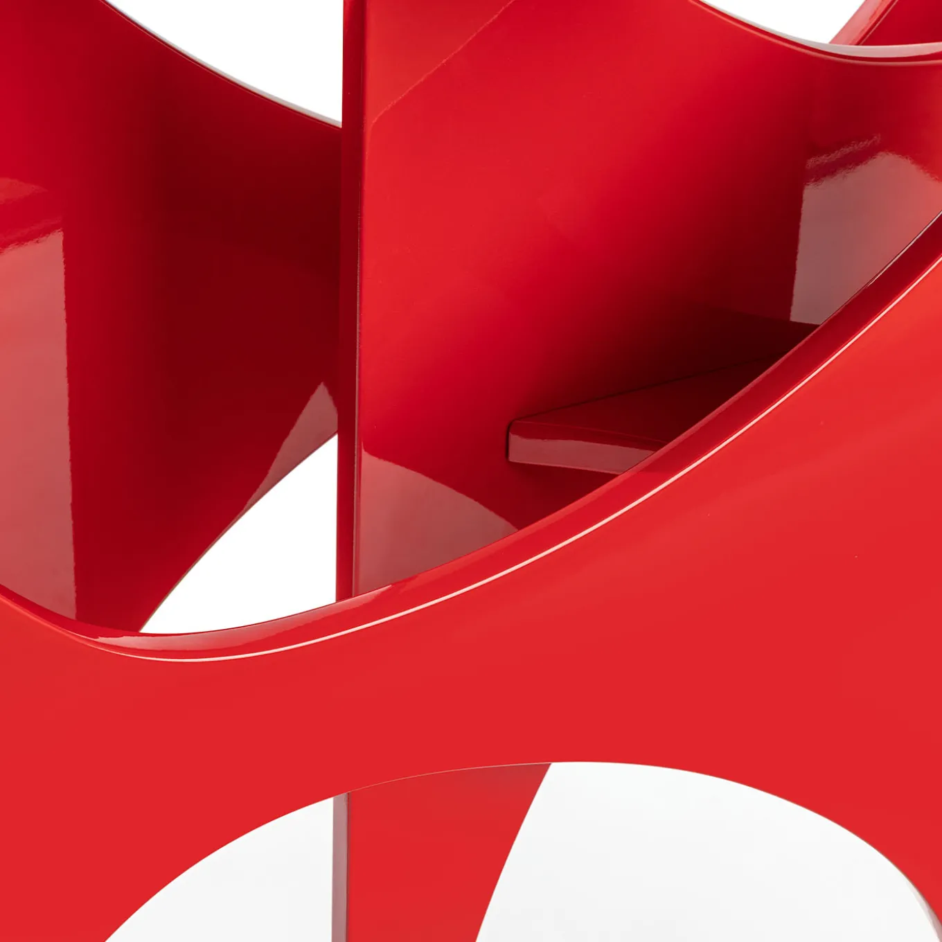 Red-Lacquered MDF Console tribute to Paolo Scheggi