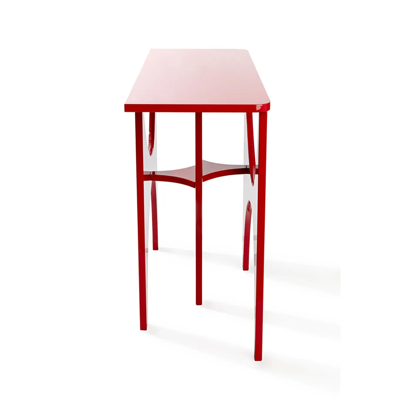 Red-Lacquered MDF Console tribute to Paolo Scheggi