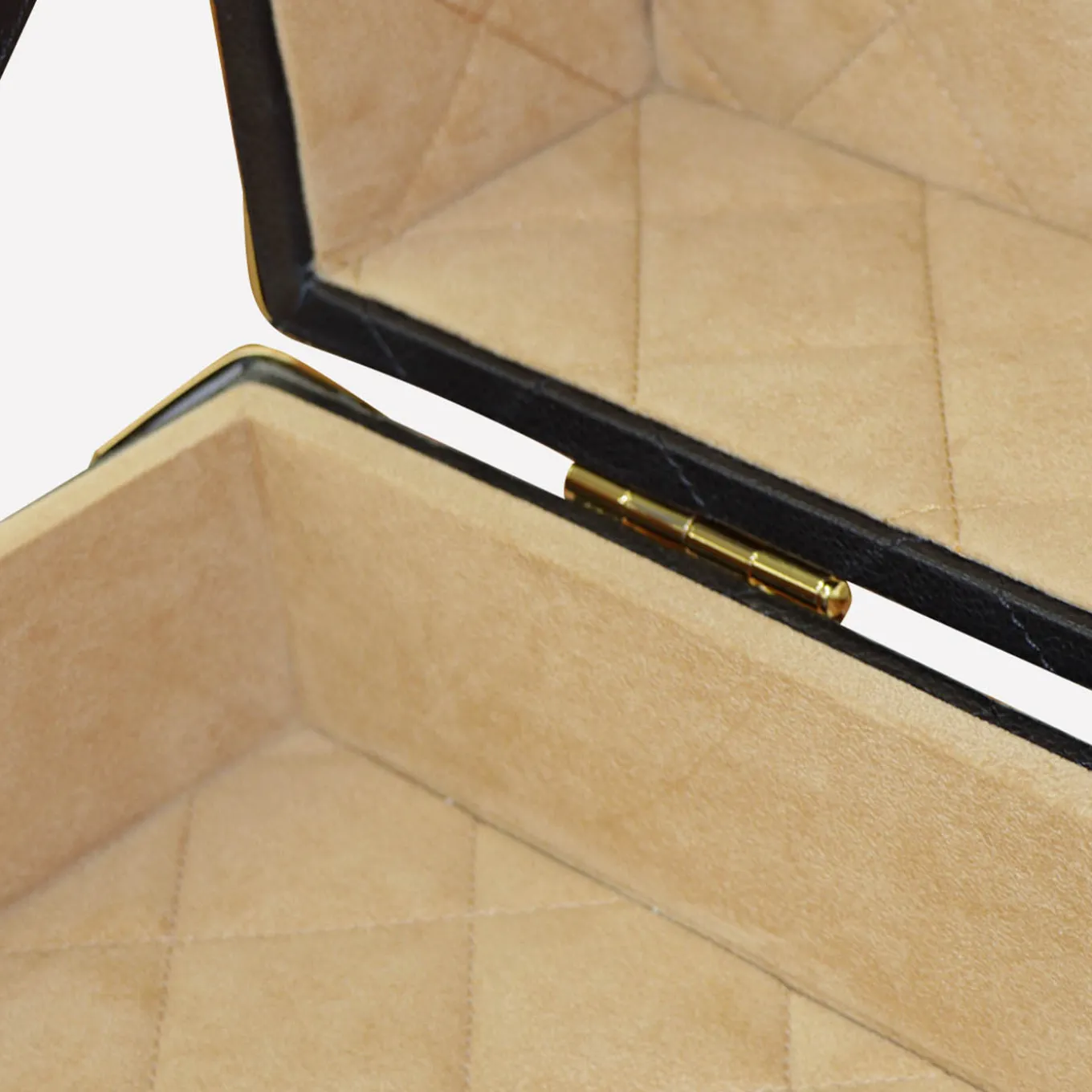 Regale Quilted Blue & Gold Leather Trunk