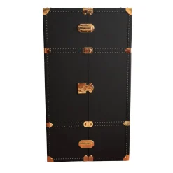 Regale Wheeled Black & Gold Steamer Bar Trunk