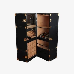 Regale Wheeled Black & Gold Steamer Bar Trunk