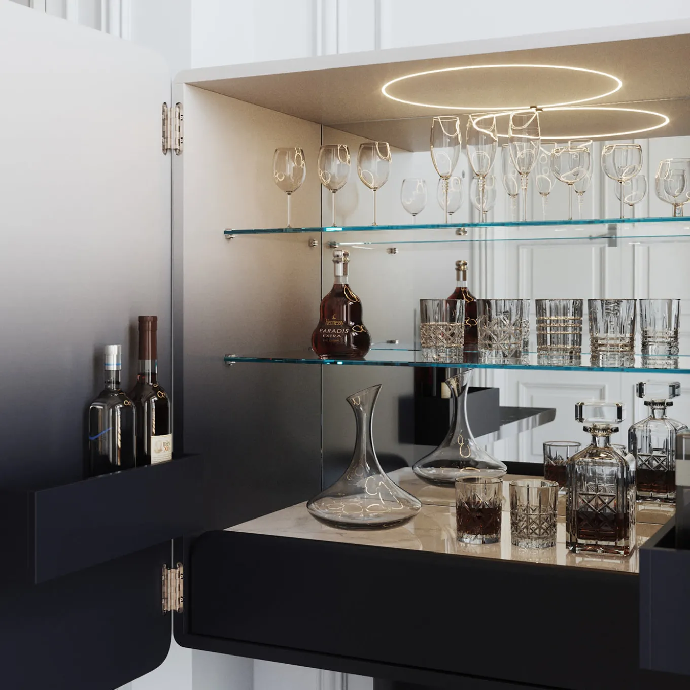 Regis 2-Door Gradient Bar Cabinet