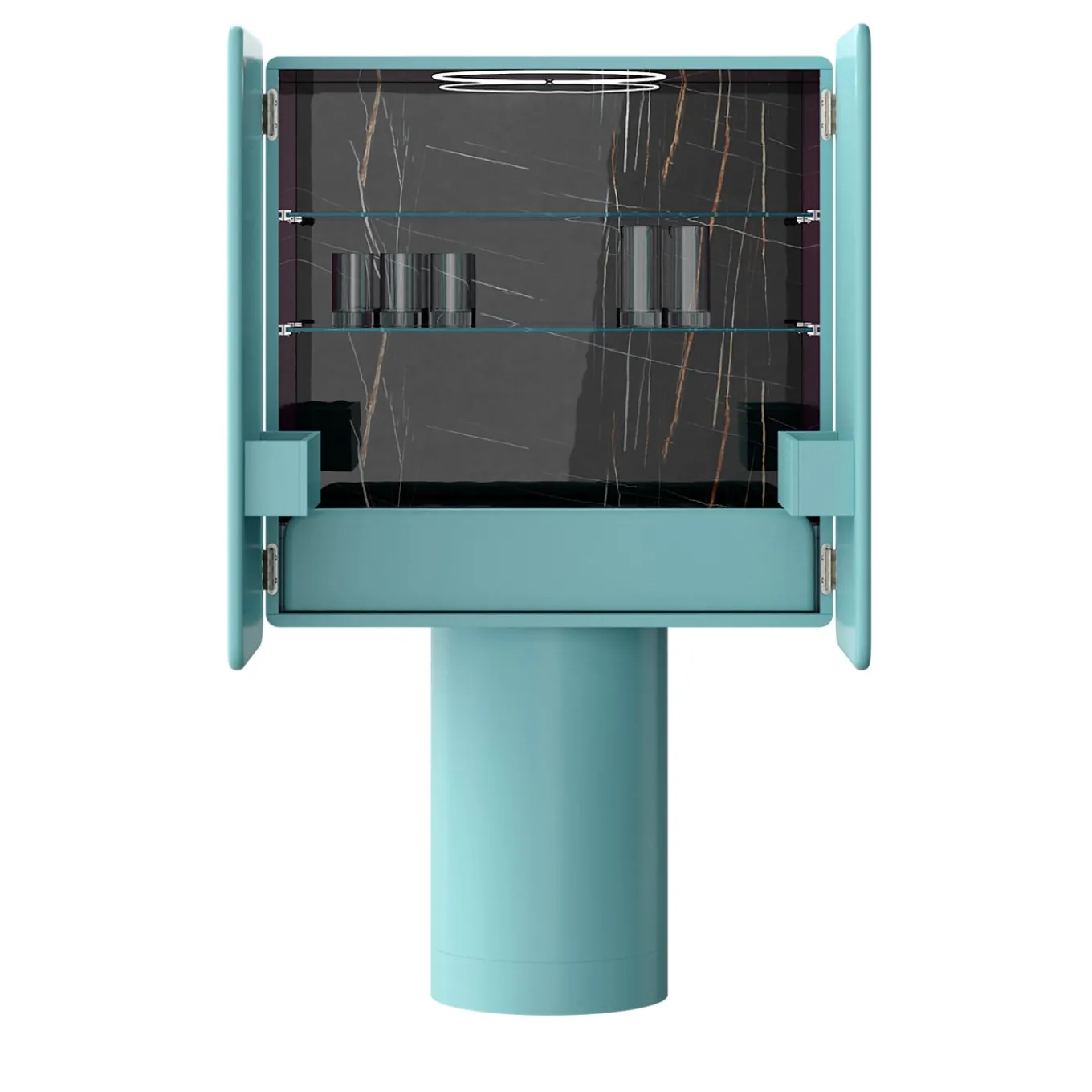 Regis 2-Door Turquoise Bar Cabinet