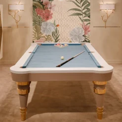 Regis powder blue pool table by Pino Vismara