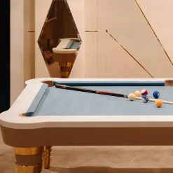 Regis powder blue pool table by Pino Vismara