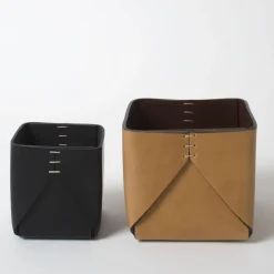 Regular Cubic Black Basket by Oscar Maschera