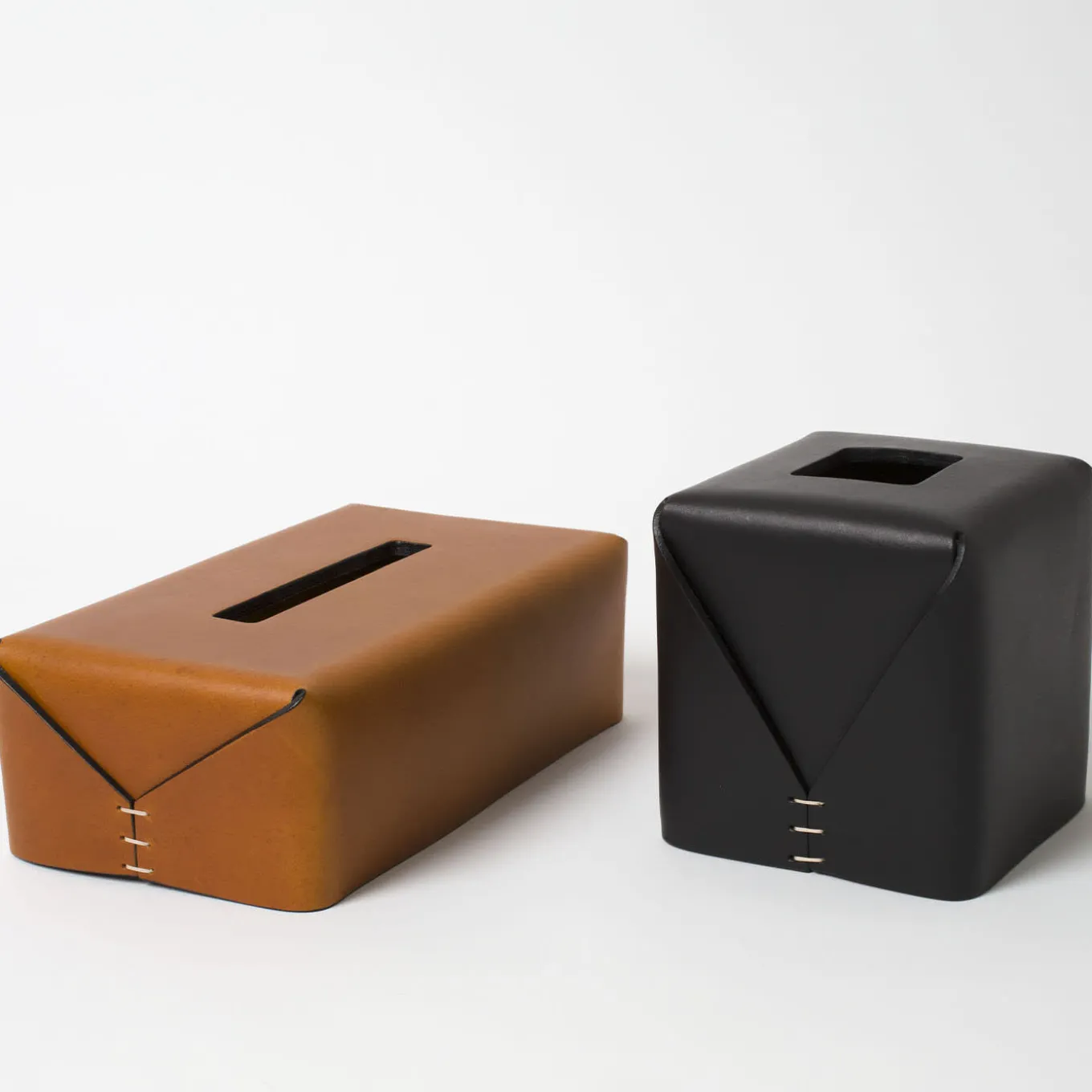 Regular Rectangular-Cut Brown Tissue Box by Oscar Maschera