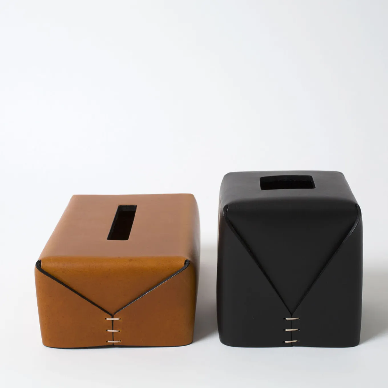 Regular Rectangular-Cut Brown Tissue Box by Oscar Maschera