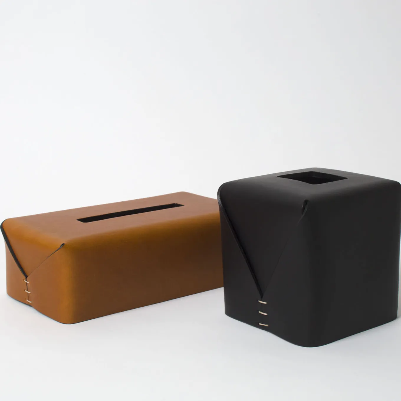 Regular Rectangular-Cut Brown Tissue Box by Oscar Maschera