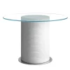 Remì Round White Outdoor Cocktail Table