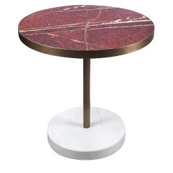 Rene Bistro Table in Rouge de Roi Marble by Piero Lissoni