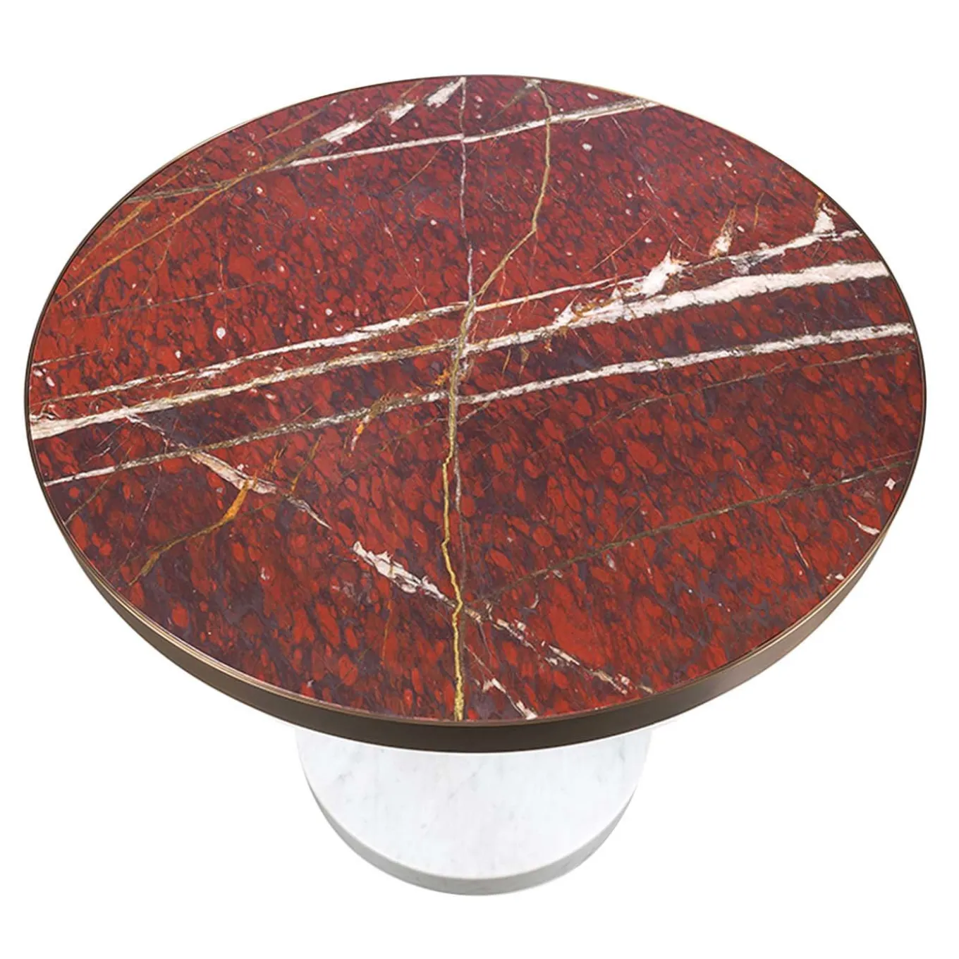 Rene Bistro Table in Rouge de Roi Marble by Piero Lissoni