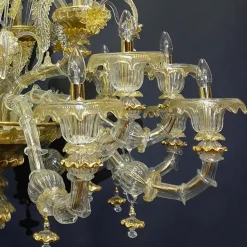Rezzonico-style Gold and Crystal Chandelier #3