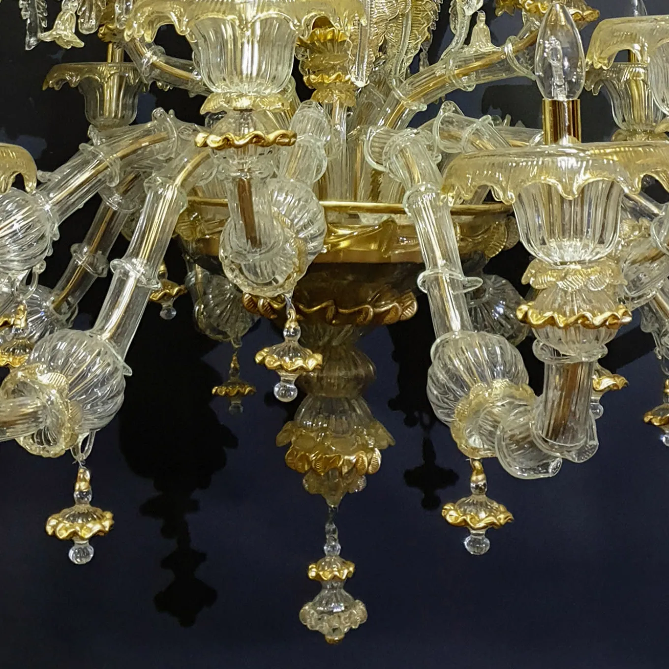 Rezzonico-style Gold and Crystal Chandelier #3
