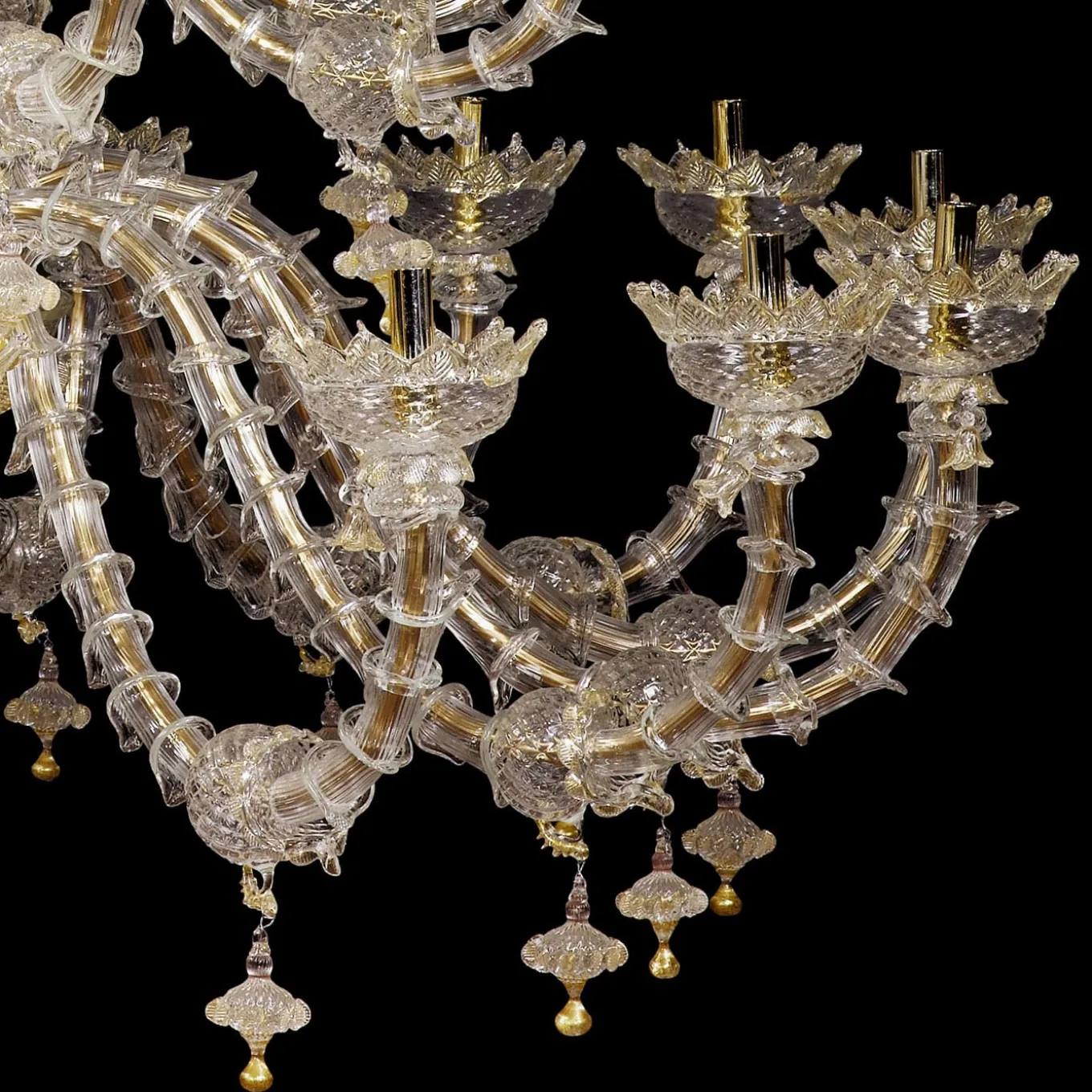 Rezzonico-style Gold and Crystal Chandelier #2